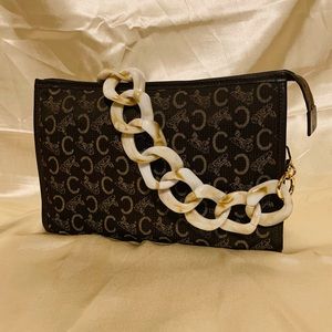 Céline Macadam Saluki C Ladies Second Brown Canvas / Leather Clutch